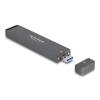 Delock - Speichergehäuse - externes Gehäuse für M.2 NVME PCIe SSD oder SATA SSD mit USB 10 Gbps Typ-A-Stecker - M.2 - M.2 NVMe Card / SATA 6Gb / s - USB 3.2 (Gen 2) - Grau