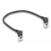 Delock - Netzwerkkabel - RJ-45 (M) nach oben angewinkelt zu RJ-45 (M) nach oben angewinkelt - 25 cm - 4.5 mm - S / FTP - CAT 6a - geschirmt, halogenfrei - Schwarz
