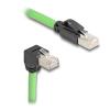 Delock - Patch-Kabel - RJ-45 (M) gerade, ohne Haken zu RJ-45 (M) nach unten abgewinkelt - 1 m - 6.8 mm - SF / UTP - CAT 6a - grün