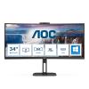 AOC Value-line CU34V5CW / BK - V5 series - LED-Monitor - gebogen - 86.4 cm (34") - 3440 x 1440 WQHD @ 100 Hz - VA - 300 cd / m² - 3000:1 - 4 ms - HDMI, DisplayPort, USB-C - Lautsprecher - Schwarz