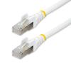 StarTech.com 7.5m CAT6a Ethernet Cable - White - Low Smoke Zero Halogen (LSZH) - 10GbE 500MHz 100W PoE++ Snagless RJ-45 w / Strain Reliefs S / FTP Network Patch Cord - Patch-Kabel - RJ-45 (M) zu RJ-45 (M) - 7.5 m - S / FTP - CAT 6a - IEEE 802.3bt - ohne H