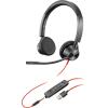 Poly Blackwire 3325 - Blackwire 3300 series - Headset - On-Ear - kabelgebunden - 3,5 mm Stecker, USB-A - Schwarz - Zertifiziert für Microsoft Teams