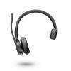 Poly Voyager 4310 - Headset - On-Ear - Bluetooth - kabellos, kabelgebunden - USB-A, Adapter USB-A via Bluetooth - Schwarz - Zertifiziert für Microsoft Teams