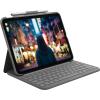 Logitech Slim Folio - Tastatur und Foliohülle - kabellos - Bluetooth LE - QWERTZ - Deutsch - Oxford Gray - für Apple 10.9-inch iPad Wi-Fi