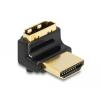 Delock HDMI Adapter Stecker zu Buchse 90 Grad oben gewinkelt 8K 60 Hz Metall