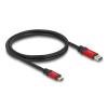 Delock - USB-Kabel - USB Typ A (M) zu 24 pin USB-C (M) - 1 m - bis zu 10 Gbps Datentransferrate, vergoldete Kontakte - Schwarz / Rot
