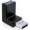 Delock - USB-Adapter - USB Typ A (M) zu USB Typ A (W) - USB 3.0 - 270° Stecker - Schwarz