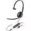 Poly Blackwire 3215 - Blackwire 3200 Series - Headset - On-Ear - kabelgebunden - aktive Rauschunterdrückung - 3,5 mm Stecker, USB-A - Schwarz - Skype-zertifiziert, Avaya Certified, Cisco Jabber Certified - Replaces Poly SKU 209746-22