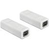 Delock - DisplayPort-Buchse- / Steckerwandler - Mini DisplayPort (W) zu Mini DisplayPort (W) - 3.9 cm - weiß