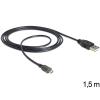 Delock - USB-Kabel - USB (M) zu Micro-USB Typ B (M) - USB 2.0 - 1.5 m - Schwarz, Anthrazit