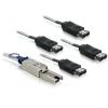 Delock - SATA- / SAS-Kabel - 4-Lane - eSATA (W) zu 4x Shielded Mini MultiLane SAS (SFF-8088), 26-polig (M) - 1 m