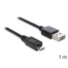 Delock EASY-USB - USB-Kabel - Micro-USB Typ B (M) zu USB (M) - USB 2.0 - 1 m - Schwarz