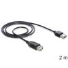 Delock EASY-USB - USB-Verlängerungskabel - USB (W) zu USB (M) - USB 2.0 - 2 m - Schwarz