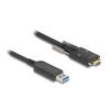 Delock - USB-Kabel - USB Typ A (M) zu 24 pin USB-C (M) schraubbar - USB 2.0 - 5 m - Active Optical Cable (AOC), USB 3.2 Gen 2 (bis zu 10 GBit / s) - Schwarz