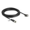 Delock M12 Kabel X-kodiert 8 Pin Buchse zu RJ45 Stecker mit Schrauben Cat.6A S / FTP 5 m schwarz