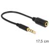 Delock - Audio-Adapter - mini-phone stereo 3.5 mm weiblich zu mini-phone stereo 3.5 mm männlich - 17.5 cm - Schwarz