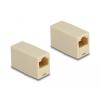 Delock - Netzwerkkoppler - RJ-45 (W) zu RJ-45 (W) - UTP - Steckerbelegung 1:1 - beige