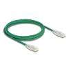 Delock RJ45 Netzwerkkabel Cat.6A Stecker zu Stecker mit gebogener Rastnase U / FTP Slim 2 m grün