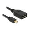 Delock - DisplayPort-Adapter - DisplayPort (W) zu Mini DisplayPort (M) - 21 cm - Schwarz