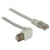 Delock - Patch-Kabel - RJ-45 (M) zu RJ-45 (M) - 2 m - SFTP - CAT 5e - 90° Stecker, geformt - Grau