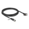 Delock M12 Kabel X-kodiert 8 Pin Buchse zu RJ45 Stecker mit Schrauben Cat.6A S / FTP 3 m schwarz