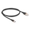 Delock USB 2.0 Kabel USB Typ-A Stecker zu USB-C Stecker 1 m schwarz Silikon