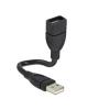 Delock ShapeCable - USB-Verlängerungskabel - USB (W) zu USB (M) - 15 cm - Schwarz