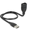 Delock ShapeCable - USB-Verlängerungskabel - USB (W) zu USB (M) - 50 cm - Schwarz