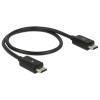 Delock Power Sharing Cable - USB-Kabel - Micro-USB Typ B (M) zu Micro-USB Typ B (M) - USB 2.0 OTG - 30 cm - Schwarz