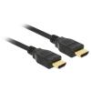 Delock - HDMI-Kabel mit Ethernet - HDMI männlich zu HDMI männlich - 1 m - dreifach abgeschirmtes Twisted-Pair-Kabel - Schwarz - 4K Unterstützung