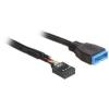 Delock - Internes USB-Kabel - 9-poliger USB-Header (W) zu 19-poliger USB 3.0 Kopf (M) - 30 cm - Schwarz