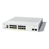 Catalyst C1300-16P-2G Enterprise-Class Switch: -  16Port 1GE, 2Port 1GE SFP, 120W PoE, Fanless, - Rack-mountable, - Achtung: Rack-Mount-Bracket (RCKMNT-CMPCT-1K=) muß separat bestellt werden!