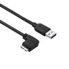 StarTech.com 50cm Slim Micro USB 3.0 Kabel linksgewinkelt - USB 3.1 Gen 1 (5 Gbit / s) Anschlusskabel - USB-Kabel - Micro-USB Typ B (M) zu USB Typ A (M) - USB 3.0 - 50 cm - links-gewinkelter Stecker, geformt - Schwarz