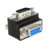 Delock - Serieller Adapter - DB-9 (W) zu DB-9 (M) - 90° Stecker, Daumenschrauben - Schwarz