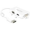 Delock - DisplayPort-Adapter - DisplayPort (M) zu HD-15 (VGA), HDMI, DisplayPort (W) - 16 cm - weiß