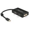 Delock Delock Adapter mini Displayport 1.1 male > VGA / HDMI / DVI female Passive - Videokonverter - DisplayPort - DVI, HDMI, VGA - Schwarz