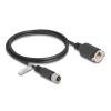 Delock M12 Kabel D-kodiert 4 Pin Buchse zu RJ45 Buchse zum Einbau Cat.5e FTP 1 m schwarz