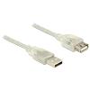 Delock - USB-Verlängerungskabel - USB (W) zu USB (M) - USB 2.0 - 1 m - durchsichtig
