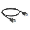 Delock - Serielles RS-232-Kabel - DB-9 (W) schraubbar zu DB-9 (W) schraubbar - 1 m - 5 mm - Schwarz