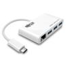 Eaton Tripp Lite series 3-Port USB-C to USB-A Hub Portable w / Gigabit Ethernet Port RJ45 - Hub - 3 x USB 3.1 - Desktop