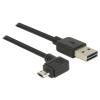 Kabel EASY-USB 2.0 Typ-A Stecker > EASY-USB 2.0 Typ Micro-B Stecker gewinkelt links / rechts 0,5 m schwarz Delock