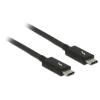 Delock - Thunderbolt-Kabel - 24 pin USB-C (M) zu 24 pin USB-C (M) - USB 3.1 Gen 2 / Thunderbolt 3 / DisplayPort 1.2a - 20 V - 5 A - 1 m - 4K Unterstützung - Schwarz