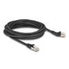 Delock RJ45 Netzwerkkabel Cat.6A S / FTP Stecker 45 grad nach links gewinkelt zu Stecker gerade 5 m schwarz
