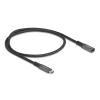 Delock - USB-Verlängerungskabel - 24 pin USB-C (M) zu 24 pin USB-C (W) - USB 3.1 Gen 2 - 20 V - 5 A - 0.5 m - bis zu 10 Gbps Datentransferrate, unterstützt Power Delivery 3.0, USB-Stromversorgung (100 W) - Schwarz, Grau