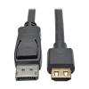 Eaton Tripp Lite Series DisplayPort 1.2 to HDMI Active Adapter Cable (M / M), 4K 60 Hz, Gripping HDMI Plug, HDCP 2.2, 3 ft. (0.9 m) - Adapterkabel - DisplayPort männlich zu HDMI männlich - 91 cm - Schwarz - aktiv, 4K Unterstützung