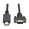 Eaton Tripp Lite Series HDMI to VGA Active Adapter Cable (HDMI to Low-Profile HD15 M / M), 10 ft. (3.1 m) - Adapterkabel - HDMI männlich zu HD-15 (VGA) männlich - 3.05 m - abgeschirmt - Schwarz - Daumenschrauben