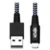 Eaton Tripp Lite Series Heavy-Duty USB-A to Lightning Sync / Charge Cable, MFi Certified - M / M, USB 2.0, 6 ft. (1.83 m) - Lightning-Kabel - USB männlich zu Lightning männlich - 1.8 m - Schwarz, weiß