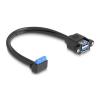 Delock Kabel USB 5 Gbps Pfostenbuchse 90 Grad gewinkelt zu 2 x USB 5 Gbps Typ-A Buchse zum Einbau 50 cm