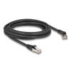Delock RJ45 Netzwerkkabel Cat.8.1 S / FTP Stecker 45 grad nach rechts gewinkelt zu Stecker gerade bis 40 Gbps 3 m schwarz