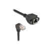 Delock Netzwerk Verlängerungskabel S / FTP Stecker RJ45 Stecker 90 Grad gewinkelt zu RJ45 Einbaubuchse Cat.6A 3 m schwarz